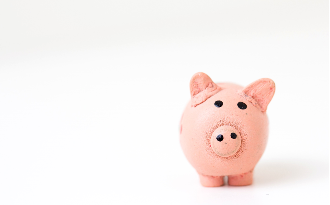 Photograph of a pinkish piggy bank, facing the camera, against a light-colored background. Image credit: Fabian Blank/Unsplash