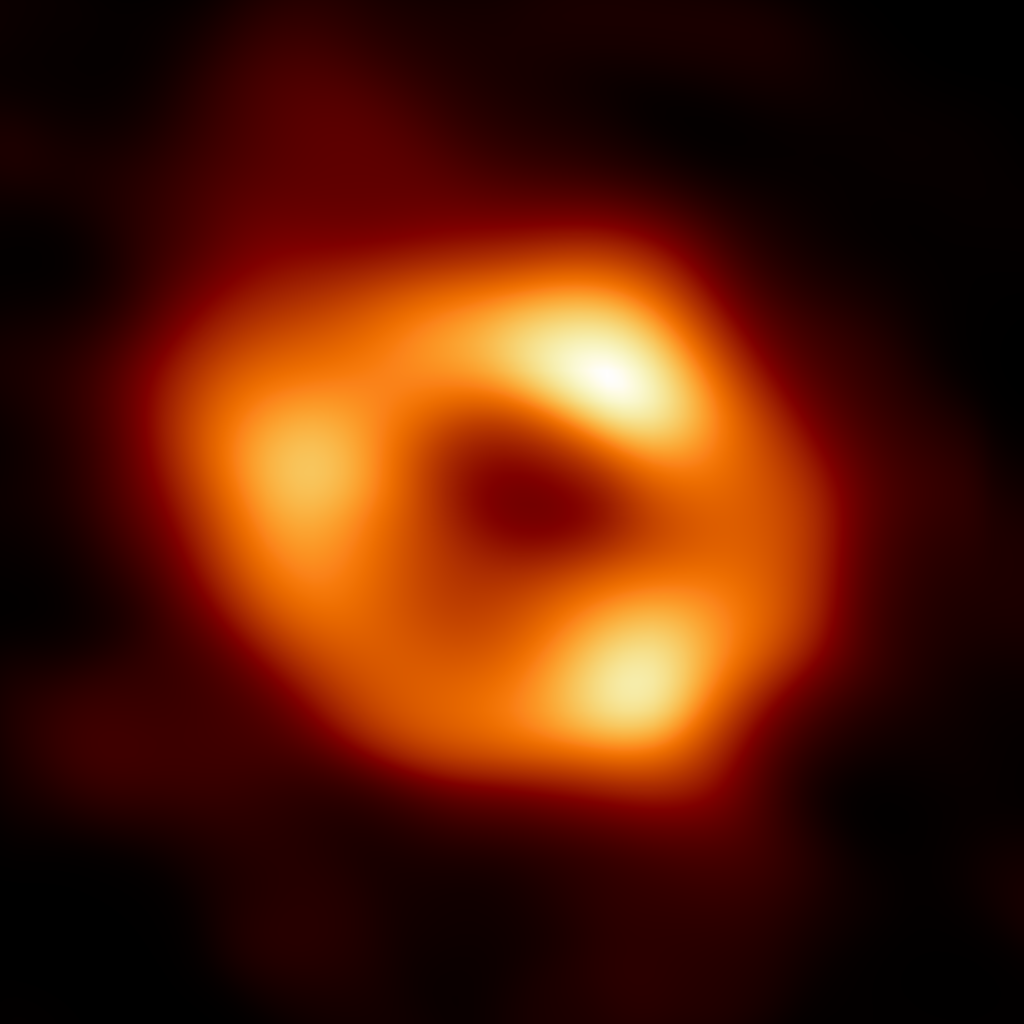 Telescopic image of the black hole Sagittarius A* at the center of the Milky Way Galaxy. Image credit: Event Horizon Telescope Collaboration