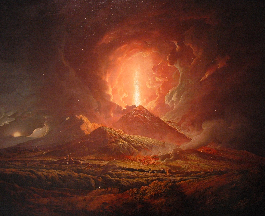 An eruption of Vesuvius seen from Portici, by Joseph Wright (ca. 1774–6)