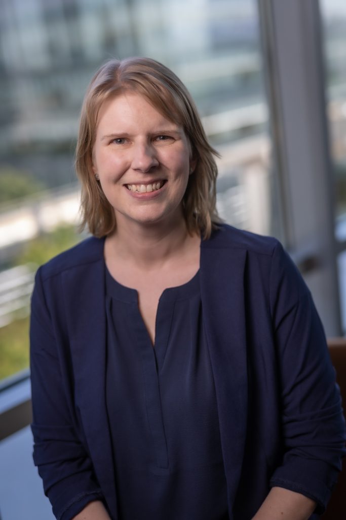 Portrait photograph of Shelley Rusincovitch, managing director of Duke AI Health