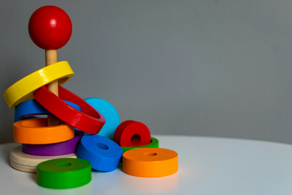 Children’s toy with brightly-colored wooden shapes. Image credit: Tomáš Petz/Unsplash